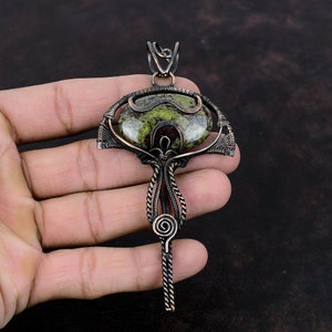 Dragon Bloodstone Pendant Copper Wire Wrapped Pendant Handmade Decent Pendant Dragon Bloodstone Jewelry Gift For Her Gemstone Copper Jewelry