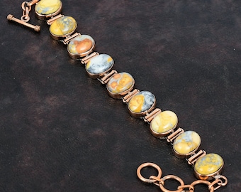 Maligano Jaspis Armband Kupfer Armband verstellbar Kette Armband Kupfer Schmuck handgemachte Armband natürliche Edelstein Schmuck Geschenke für Frau
