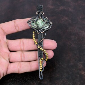 Tree Agate Pendant Copper Wire Wrapped Pendant Handmade Jewelry Genuine Gemstone Pendant Key Pendant Tree Agate Copper Jewelry Gift For Her