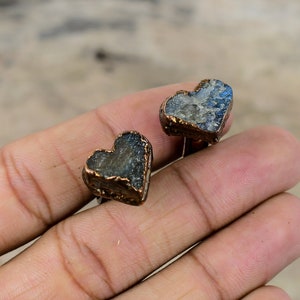 Labradorite Rough Cuff Links Electroformed Copper Cufflinks Gemstone Cufflink Wonderful Electroformed Jewelry Gift For Him Handmade Jewelry