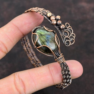 Labradorite Copper Cuff Bracelet Labradorite Bracelet Wire Wrapped ...