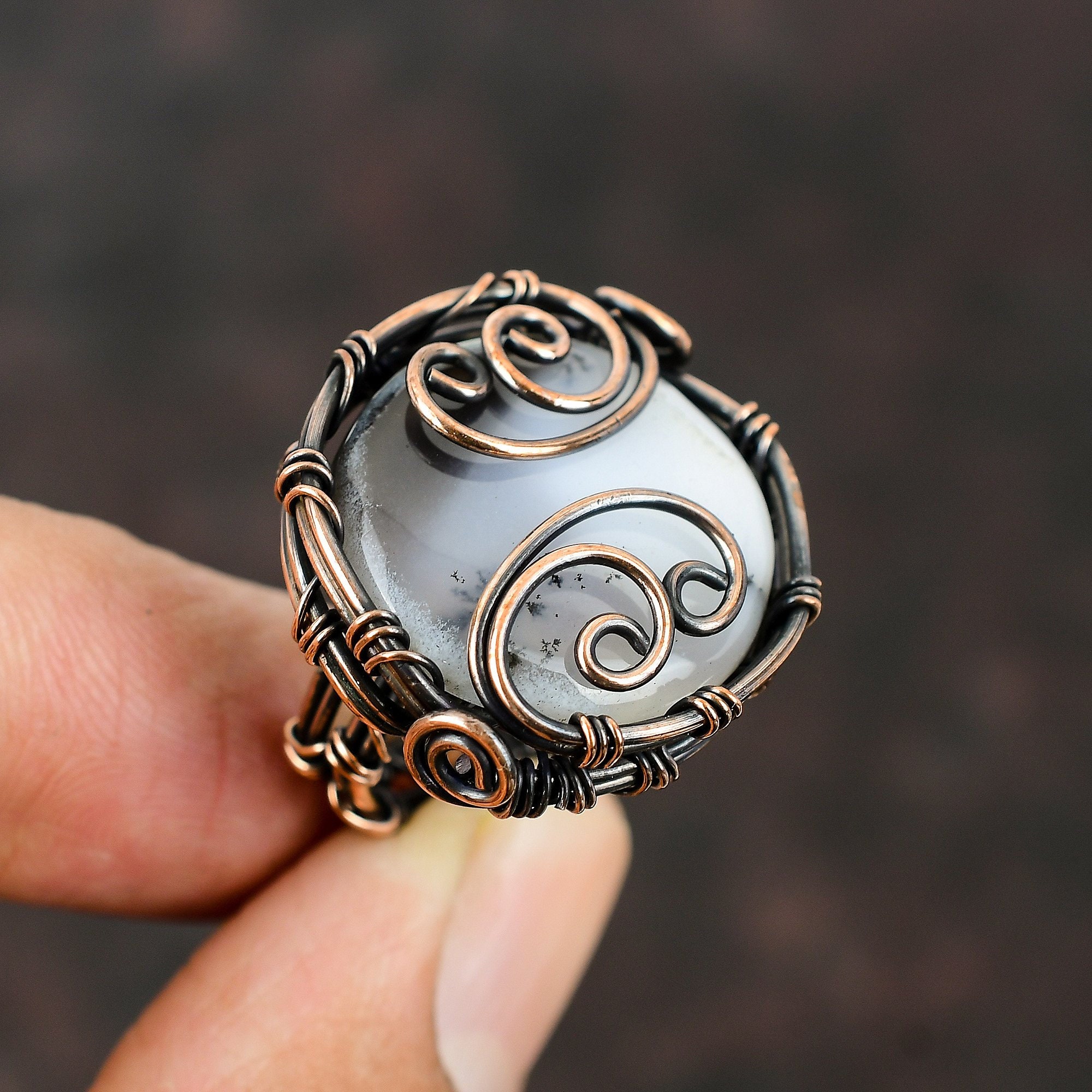Handmade Brass Incased in Copper Ring with Tendrils – Intuita Shop