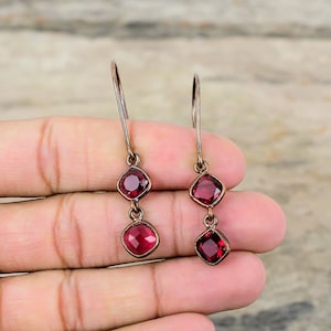 Faceted Pink Tourmaline Earring Electroformed Copper Earrings Handmade Gemstone Earring Electroformed Copper Jewelry Unique Earring For Gift