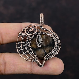 Chiastolite Pendant Copper Wire Wrapped Pendant Handmade Chiastolite Jewelry Copper Wire Wrap Jewelry Original Gemstone Pendant Wedding Gift