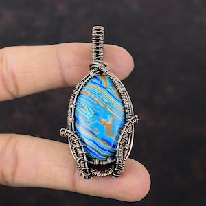 Regenbogen Calsilica Anhänger Kupferdraht Gewickelt Antiker Schmuck Edelstein Anhänger Handgemachter Anhänger Erstaunlicher Kupferschmuck Geschenk Für Ihn