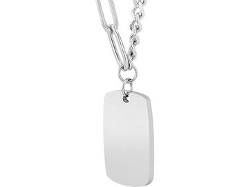 Trendy stainless steel necklace with engraving