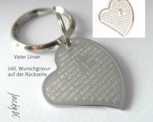 Engraving, father our key fob, stainless steel, personalizable, engraving back, individual gift, Talisman, Journey,