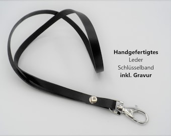 Personalized leather keychain, handmade leather lanyard to hang around, personalized lanyard, personal gift