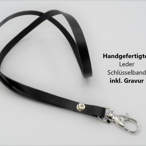 Personalisierbarer Lederschlüsselanhänger, handgefertigtes Leder Schlüsselband zum Umhängen, personalisiertes Lanyard, persönliches Geschenk