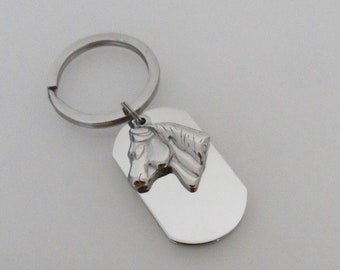 High-quality, customizable stainless steel keychain horse head