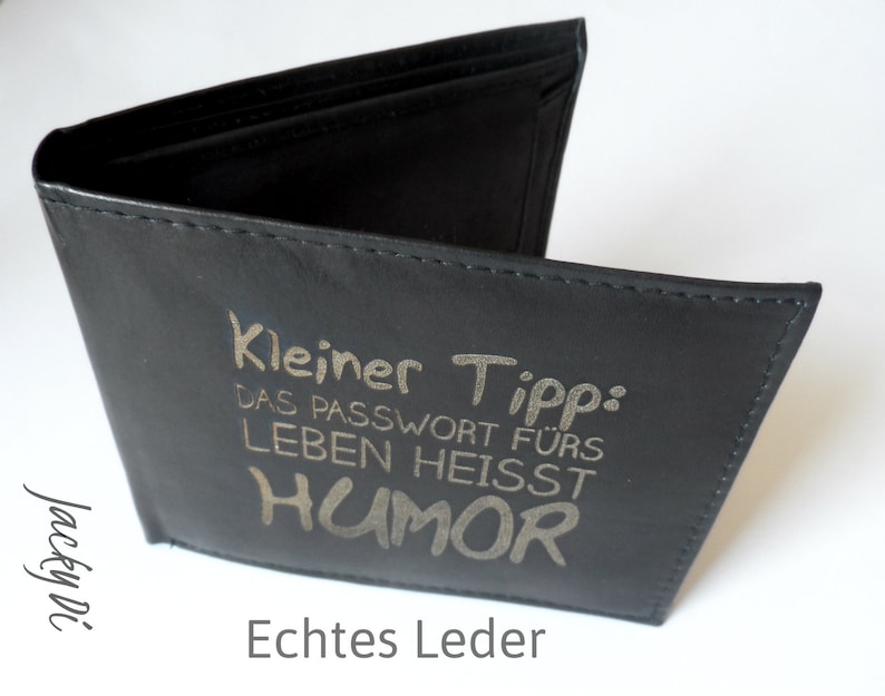 Gravur Herren Echtleder Geldbörse Spruch Kleiner Tipp&hellip; Etsy
