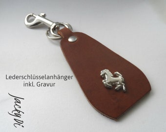 Gravur Leder Schlüsselanhänger Pferd, Reiter Schlüsselanhänger mit Gravur, Geschenk für Reiter, Vatertagsgeschenk, Männertag