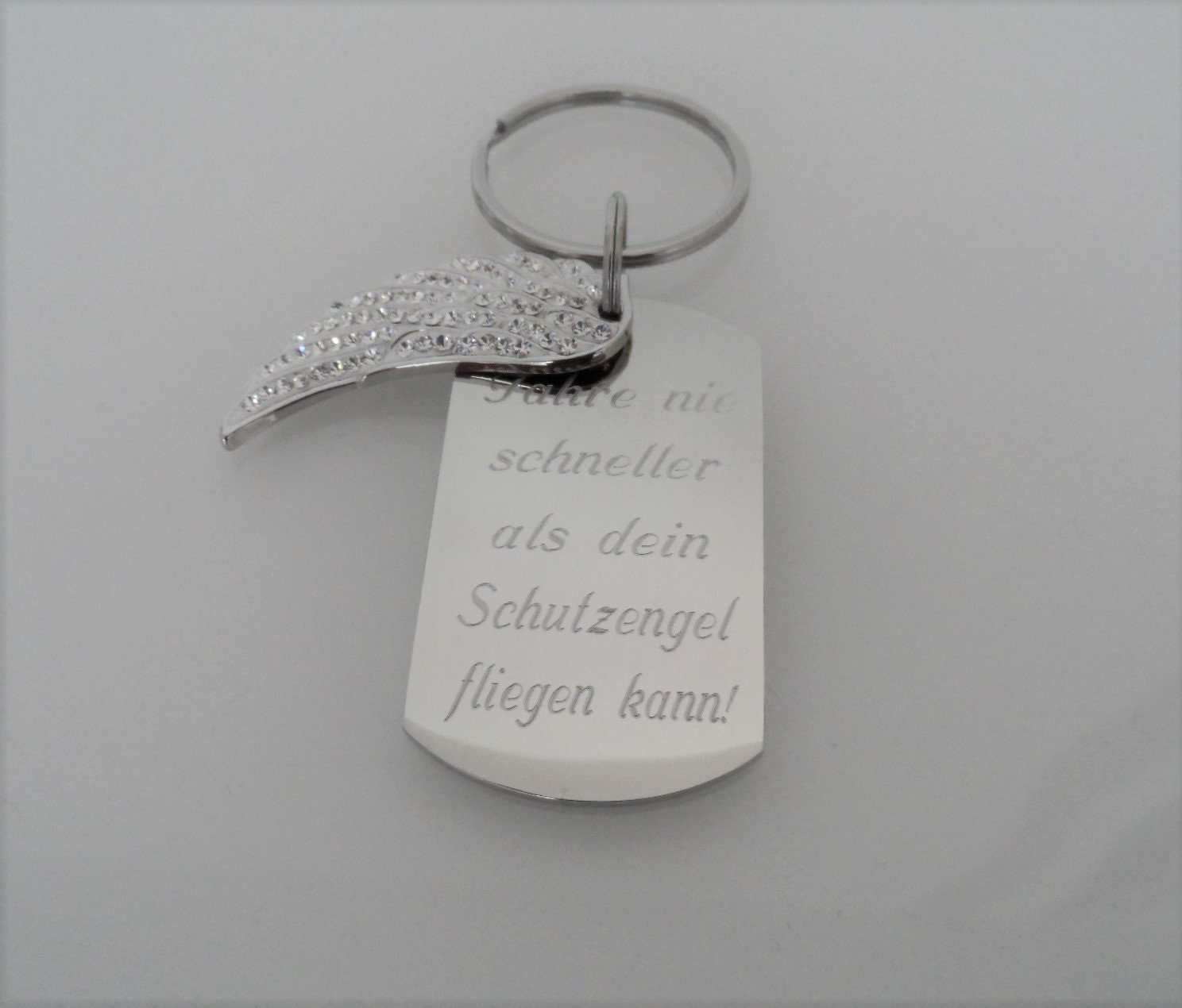 Engraved Keychain Guardian Angel, Wings Silver, Car Keychain, Keychain With  Name, Keychain With Engraving - Etsy