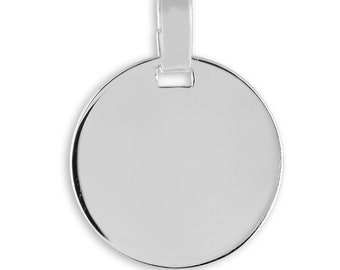 Engraved pendant silver, round 925 silver jewelry pendant including engraving, necklace pendant with engraving, personalizable pendant