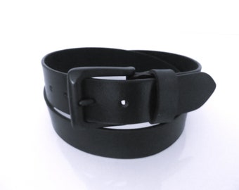 Personalizable black genuine leather belt for men and women