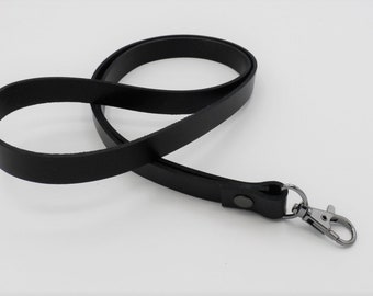 Personalized leather keychain, handmade leather lanyard to hang around, personalized lanyard