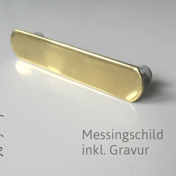 Gravur Namensschild für Halfter, Trense, Halsbandschild, Messingschild graviert, Pferdename graviert, Pferdeschild mit Gravur, Größenauswahl