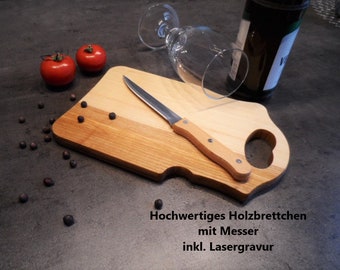 Breakfast board with knife, personalizable gift for man, gift Valentine's Day grandpa dad friend, snack board engraved