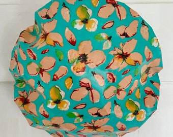 Waterproofed Shower Cap by Caro London in Turquoise Magnolia print