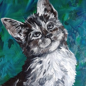 Original cat painting. 16&quot; by 20&quot; acrylic painting on canvas.