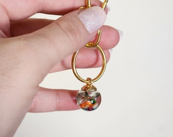 Goldfish keychain, fishbowl charm. 5 different color options