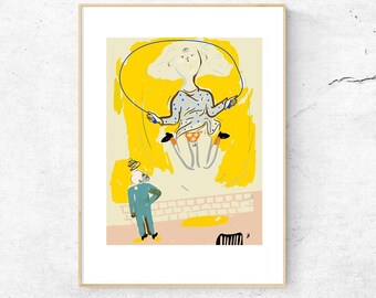 Fine art Giclée Print Couple poster by Justyna Dybala