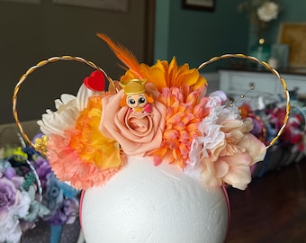 Disney King of Hearts Alice in Wonderland Mickey Ears Minnie Ears Wire Floral Ears Headband Disney Doorables