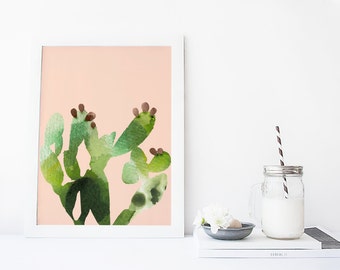 Cactus wall art, watercolor succulent poster, cacti print, cactus art print, cacti wall decor, home wall art, modern decor