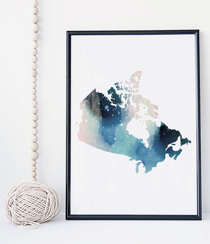 Canadian Map Art Print Wall Art Prints Canada Map Office Etsy