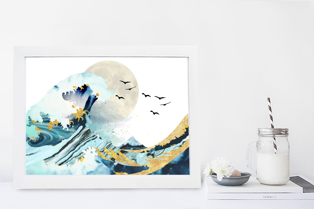 Japanese Waves Art Print Wall Art Prints Marine Print Etsy