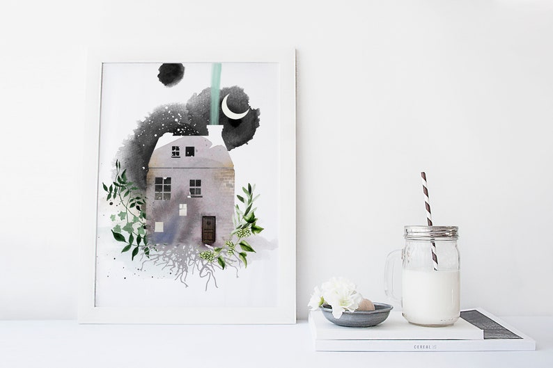 Cute Wall Art Art Prints Poster Watercolor Art Modern Etsy