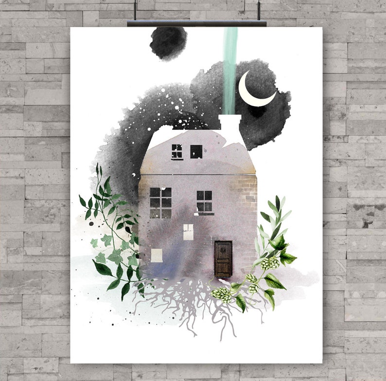 Cute Wall Art Art Prints Poster Watercolor Art Modern Etsy