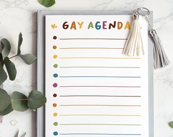 Gay Agenda To Do List Notepad