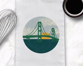 Mackinac Bridge Michigan Tea Towel