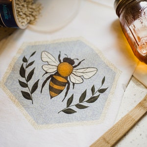 Honeybee Tea Towel, Kitchen Decor, Housewarming Gift, Hostess Gift