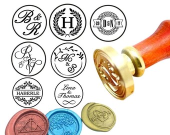 Custom Wax Seal Stamp Custom Sealing Wax Stamp Kit Custom Wax Stamp Custom Initial Date Wedding Invitation Wax Seal Kit Personalized Stamp