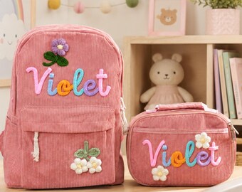 Gepersonaliseerde kinderrugzak, lunchtas met aangepaste naam, schooltas voor peuter kinderen baby meisjes jongens