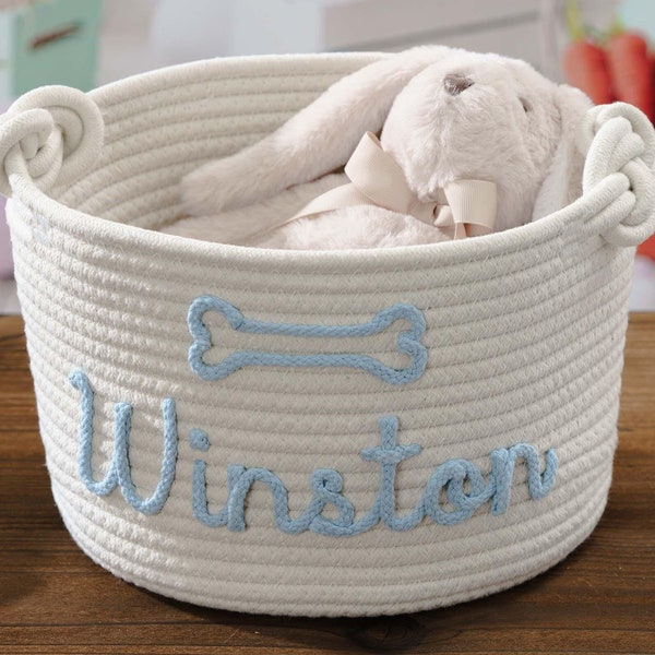 Personalized Dog Toy Basket, New Pet Cat Storage Bins, Custom Puppy Gift Box Baskets
