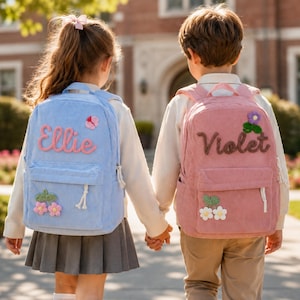 Mochila infantil personalizada, mochilas de pana personalizadas para niños, mochila escolar para niños y niñas.