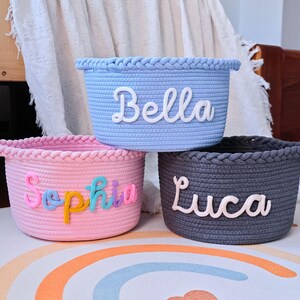 Personalisierter Babykorb, Baby-Geschenkkorb, Baumwollseilkorb, Babykorb, Neugeborenengeschenk, Babypartygeschenk | Spielzeug Organizer, Kinderzimmer Geschenk