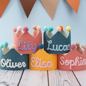Corona di compleanno, corona di compleanno per neonati e bambini, corona di compleanno per bambini piccoli, cappello per la festa del primo compleanno del bambino, corona personalizzata per torta smash