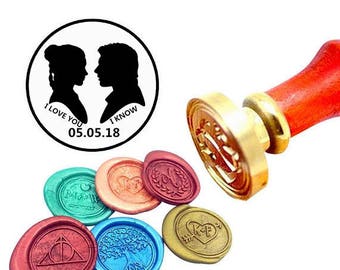 I Love You I Know Wax Seal Stamp, Star Wars Sealing Wax Stamp Kit, Princess Leia & Han Solo Wax Stamp, Custom Wedding Invitation Wax Seal