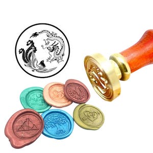 Dragon and Phoenix Wax Seal Stamp Dragon & Phoenix Sealing Wax Stamp Kit Dragon  Phoenix Wax Stamp Custom Initial Date Wedding Wax Seal Kit