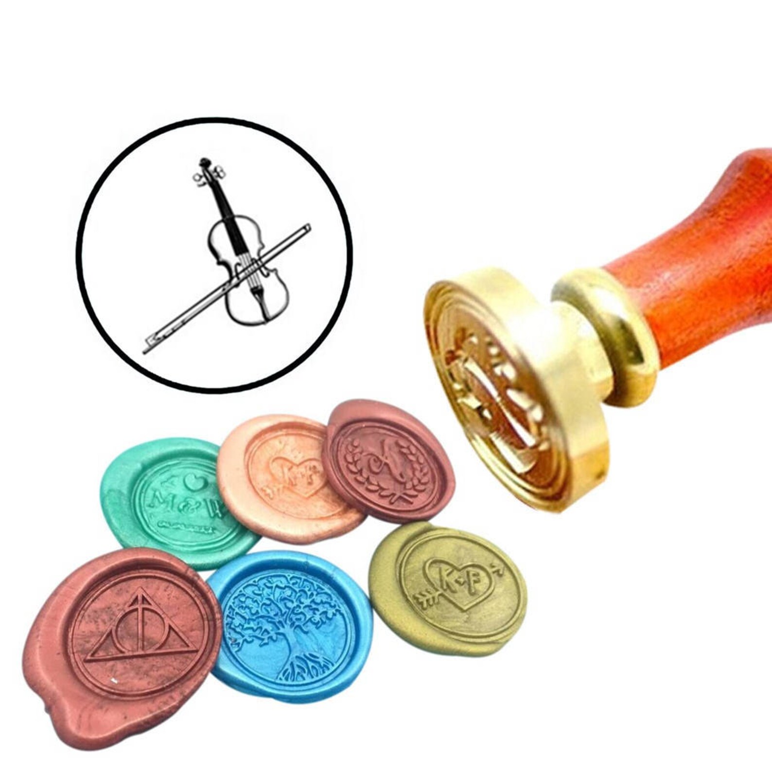 Violin Wax Seal Stamp Violin Sealing Wax Stamp Kit Violin Wax Etsy