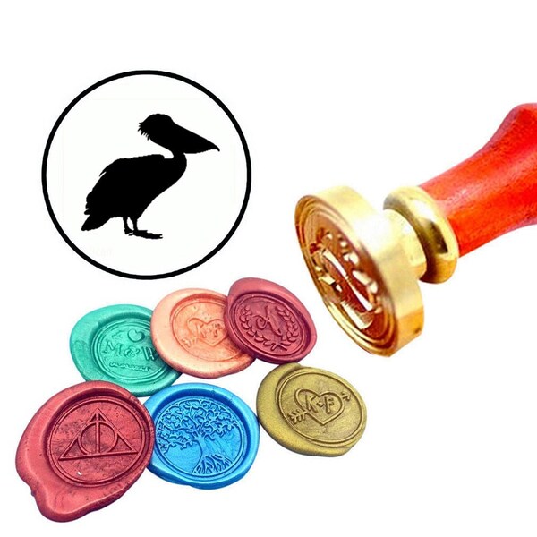 Pelican Wax Seal Stamp Pelican Sealing Wax Stamp Kit Pelican Wax Stamp Custom Initial Date Wedding Invitation Wax Seal Kit Pelican Stamp