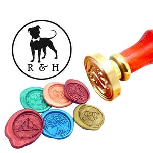 Custom Pet Dog Wax Seal Stamp Wedding Sealing Wax Stamp Kit Wedding Wax Stamp Custom Initial Date Wedding Invitation Wax Seal Kit Pet Stamp