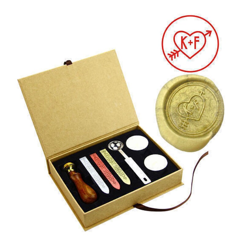 Custom Wax Seal Stamp Kit Custom LOGO TEXT Photo Sealing Wax Etsy