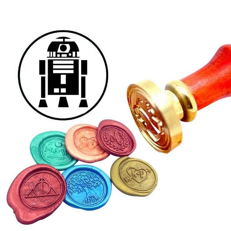 Robot Wax Seal Stamp Robot Sealing Wax Stamp Kit Robot Wax Stamp Custom Initial Date Wedding Invitation Wax Seal Kit Personalized Wax Stamp