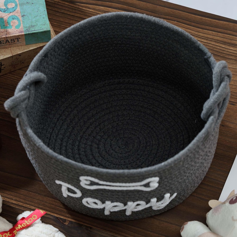 Dog Toy Basket, Dog Toy Box Personalized Toy Pet Basket, Bin Small Pet