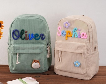Personalized Toddler Backpack, Custom Toddler Corduroy Backpacks Birthday Gift, Preschool Name Children&#39;s Baby&#39;s Cute School Girls Boys Bag